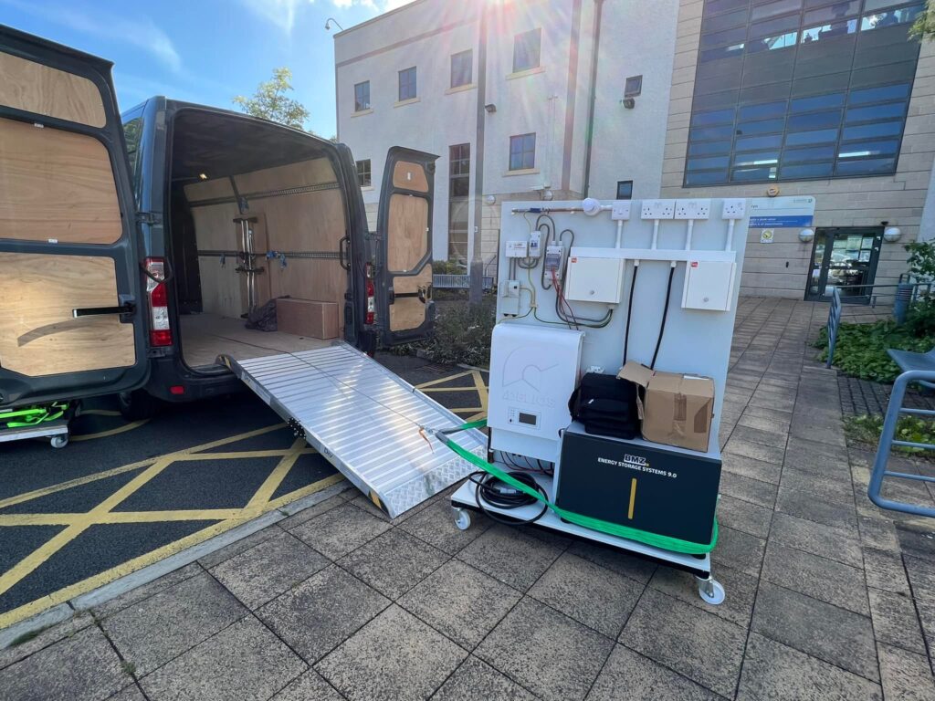 loading onto van using a folding van ramp