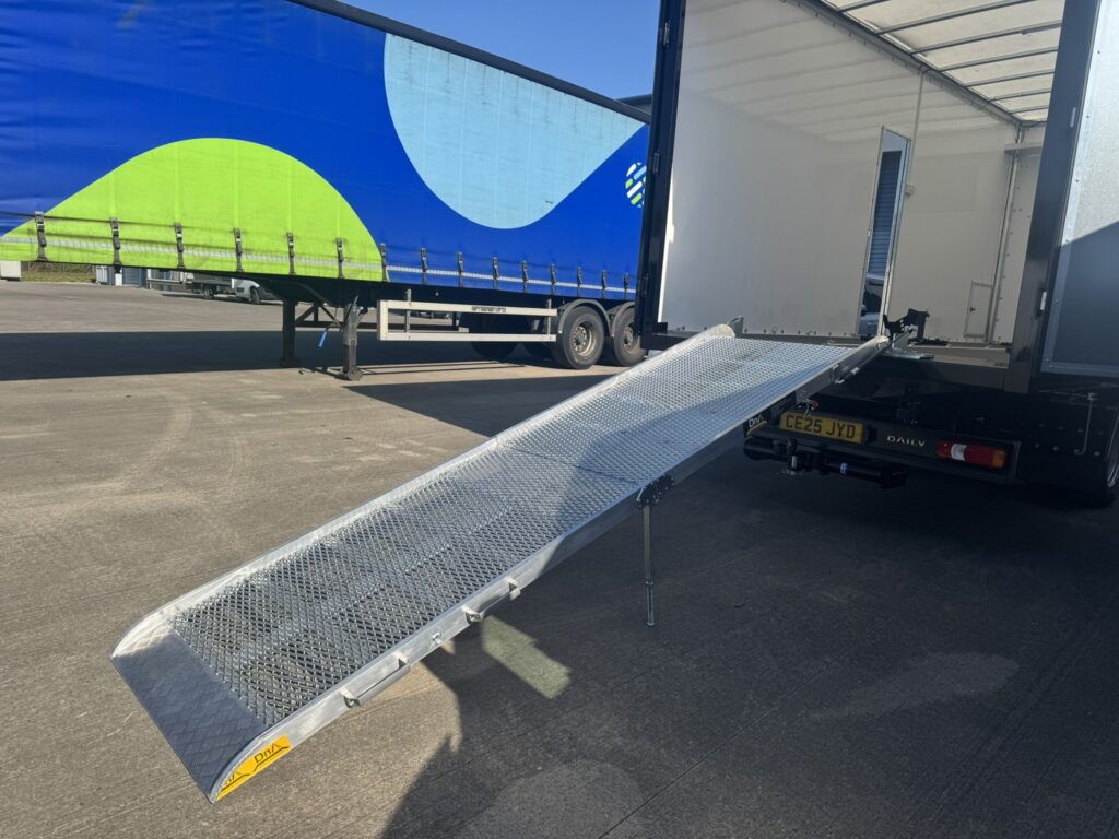 Bespoke vehicle access ramp designed for secure and efficient loading operations.