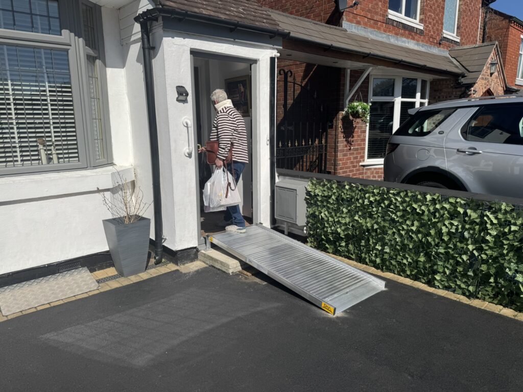 Custom-built bespoke wheelchair ramp designed for easy mobility and safe access.