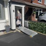 Custom-built bespoke wheelchair ramp designed for easy mobility and safe access.